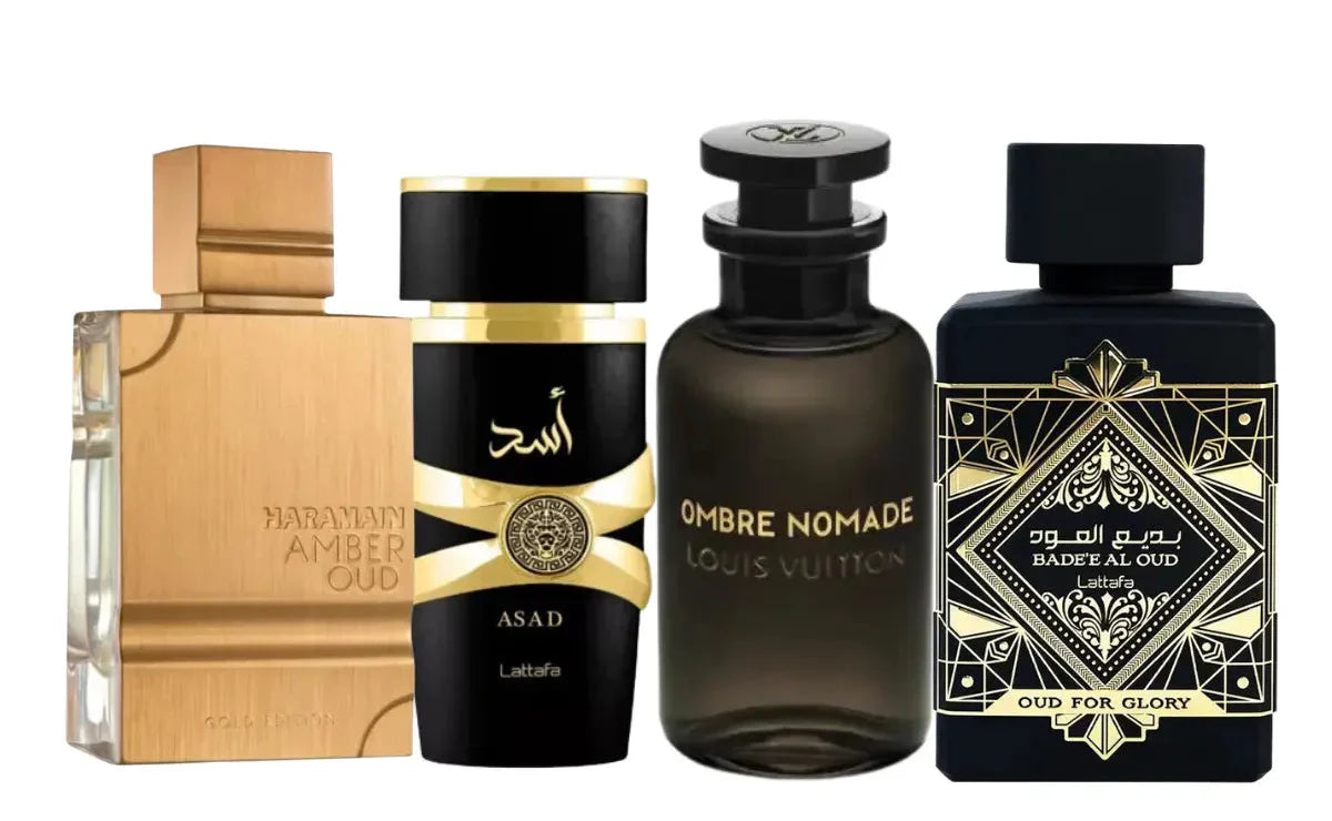 Zestaw 4 perfum | Oud For Glory, Asad, Ombre Nomade, Amber Oud 100ml