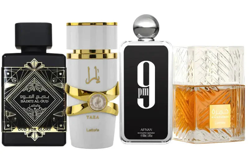 Zestaw 4 perfum | Oud For Glory, Yara Moi, Khamrah, 9pm